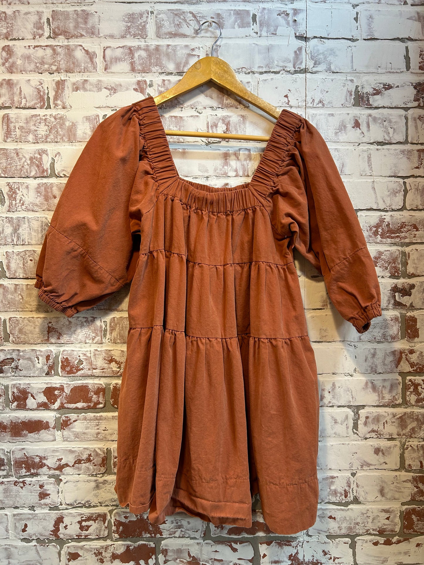 Medium - wisteria lane rust long sleeve dress