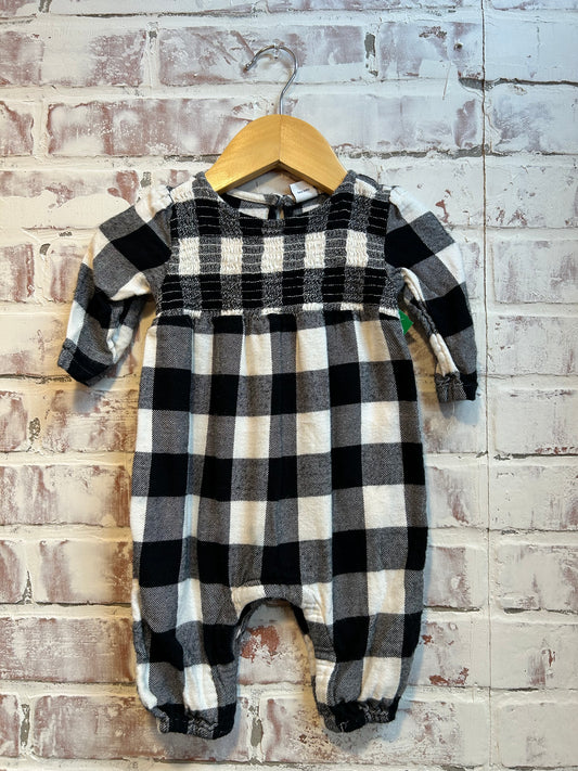 3-6 months - old navy black plaid jumpsuit