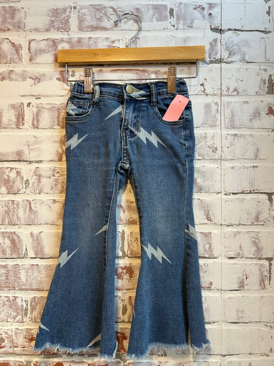 Medium - denim lightning bolt bell bottoms