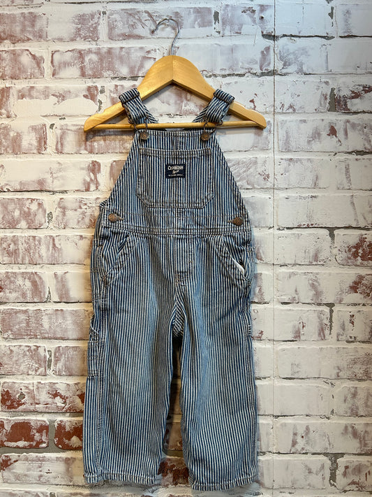 24 months - Osh Kosh blue striped overalls