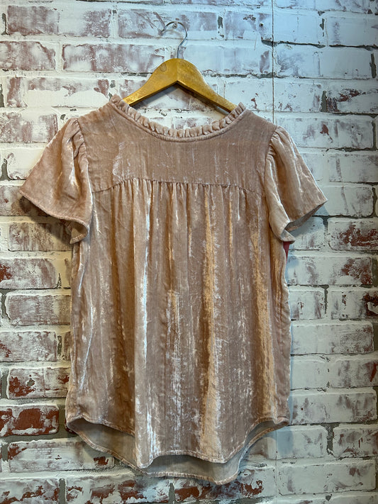 Small - loft velvet short sleeve top