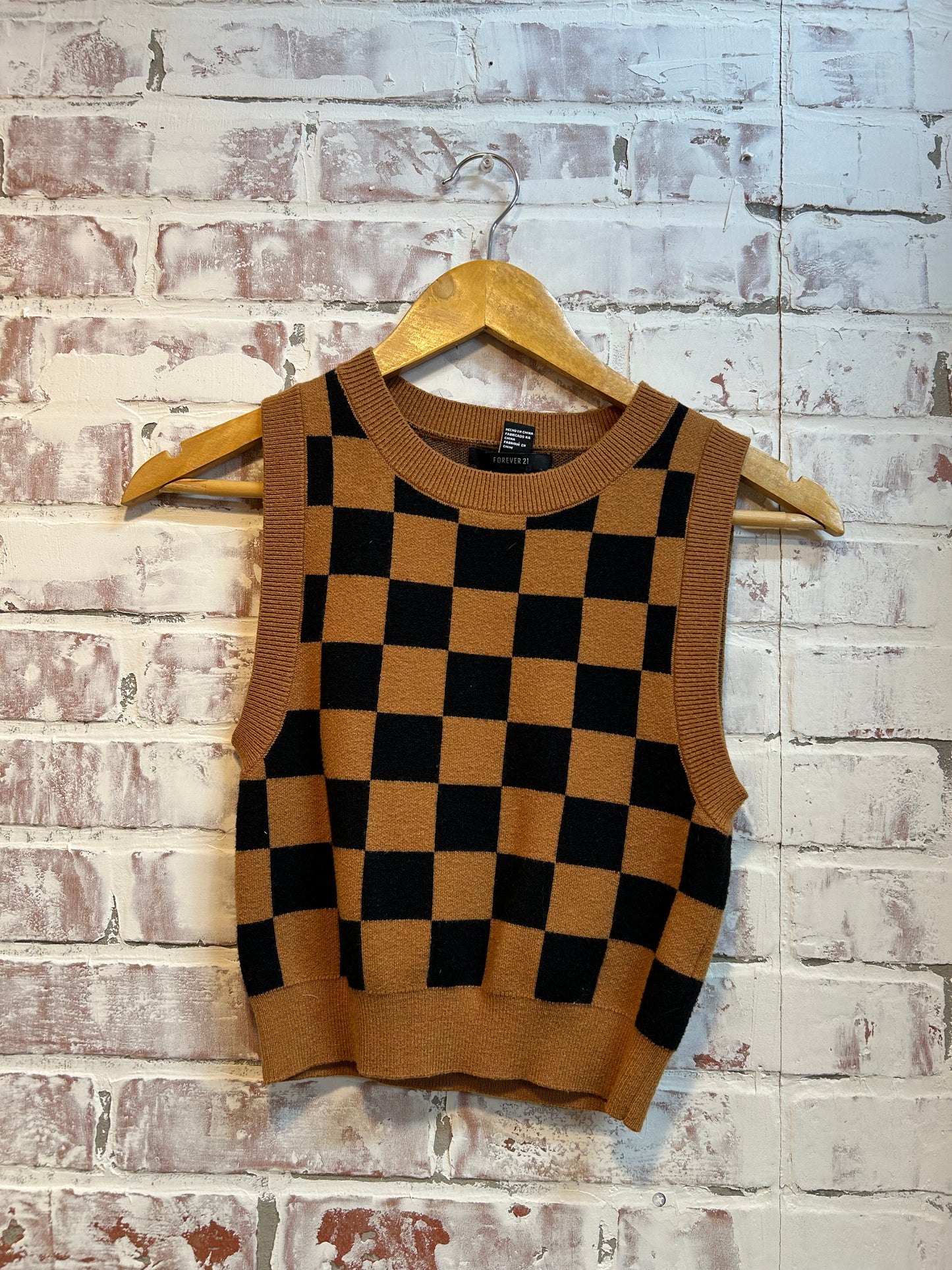 Medium - forever 21 brown checkered vest