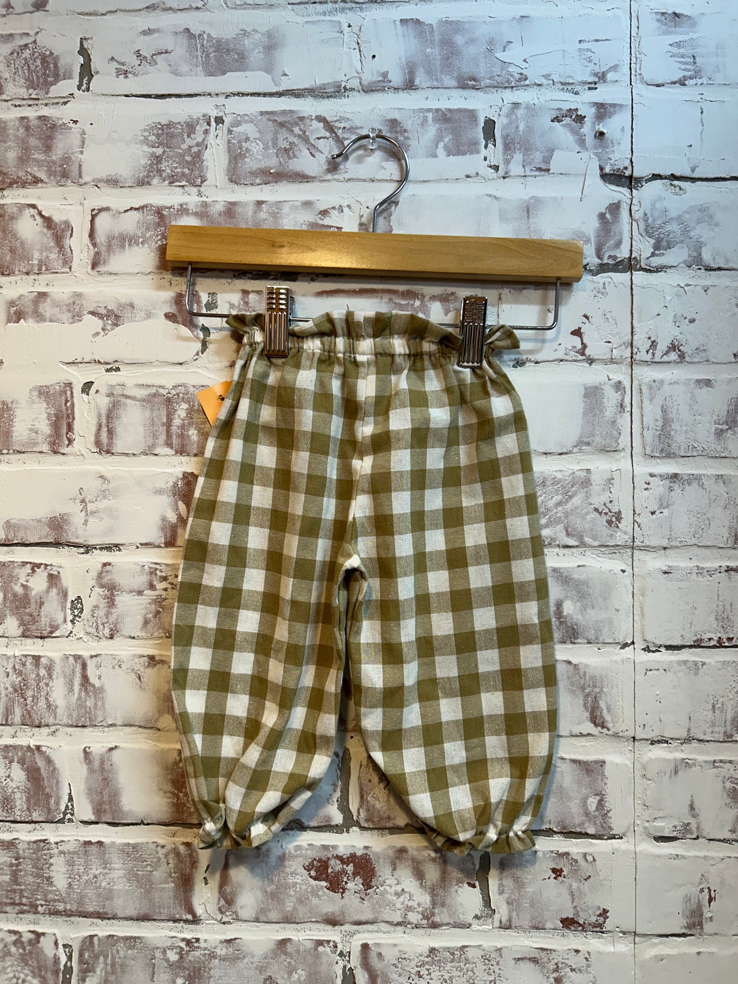 6-9 months - tan checkered pants