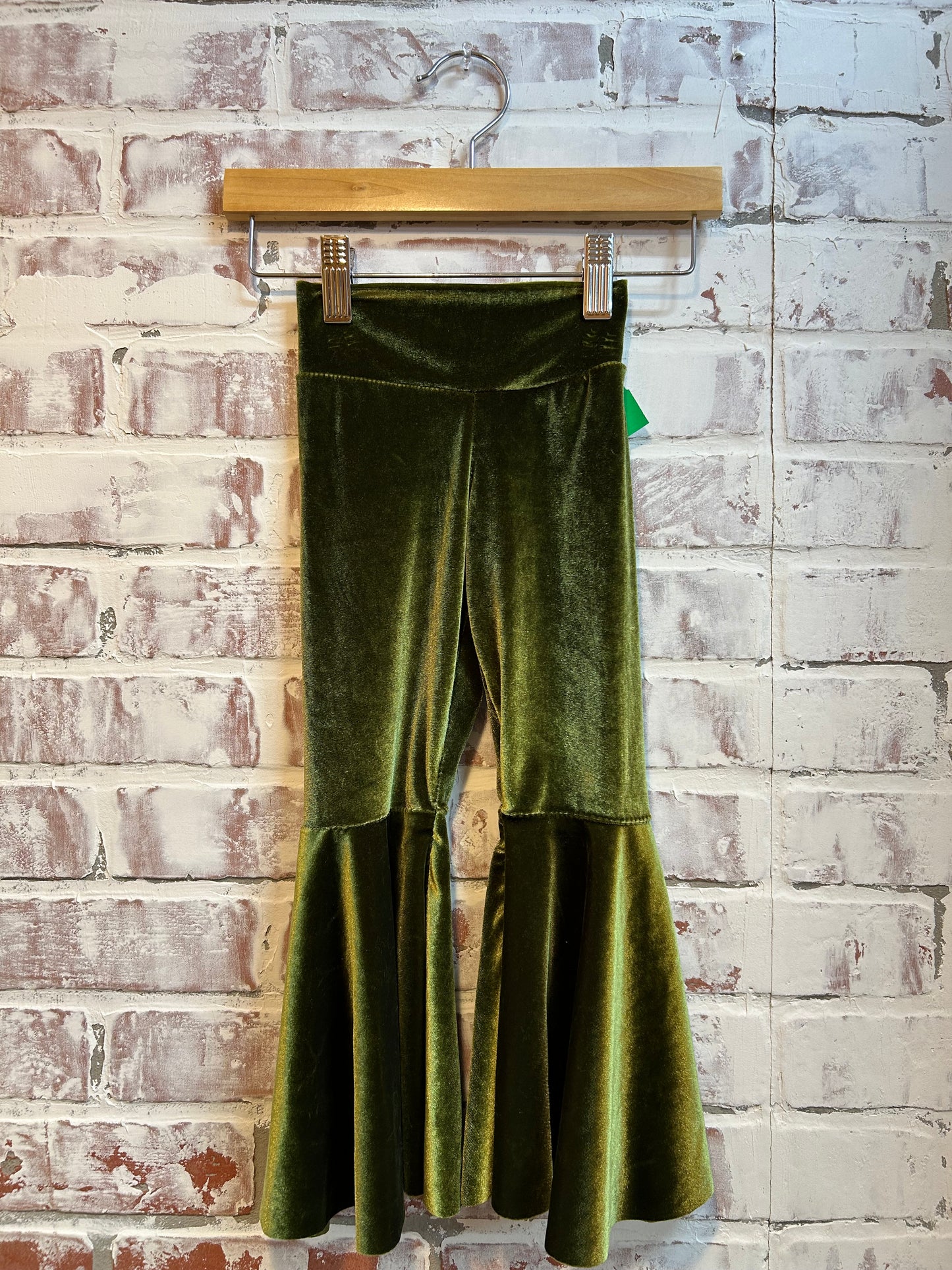 18-24 months - vintage vibes green velvet bell bottoms