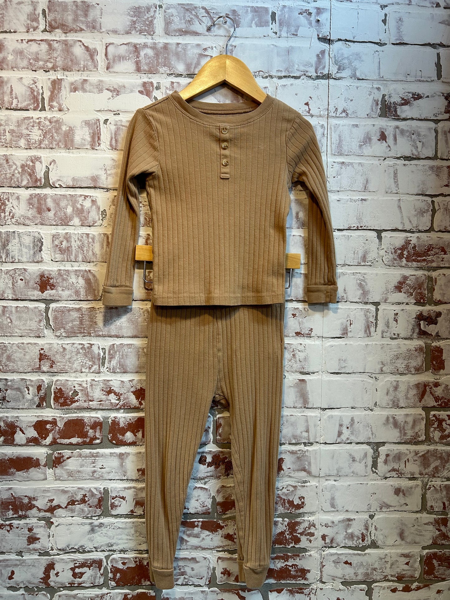 4T - wonder nation ribbed long sleeve pajamas